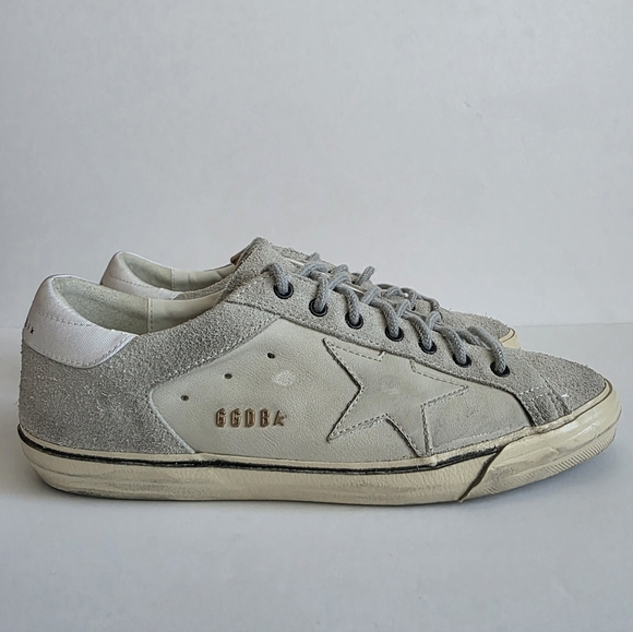 Men Golden Goose Superstar Black Gray Leather Sneakers Size 43 EU - Picture 3 of 9